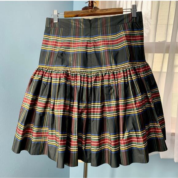 J. Crew Stewart Tartan Plaid Taffeta Skirt Size 0 - Picture 6 of 7